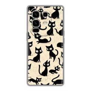 Чохол з малюнком кіт на Infinix Note 50 Pro Plus (Чорні коти)