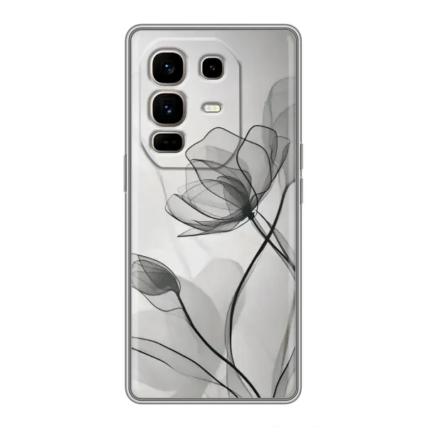 Чехол с принтом «Черные цветы» для Infinix Note 50 Pro Plus Чехол с принтом «Черные цветы» для Infinix Note 50 Pro Plus