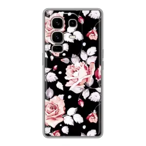 Чохли з квітами для Infinix Note 50 Pro Plus (VPrint) (Квіти на чорному)