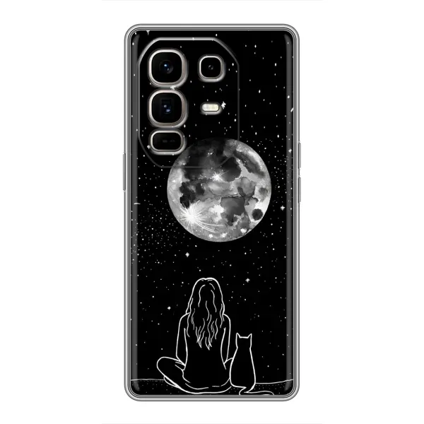 Чохол з принтом «Дівчина з котом» для Infinix Note 50 Pro Plus