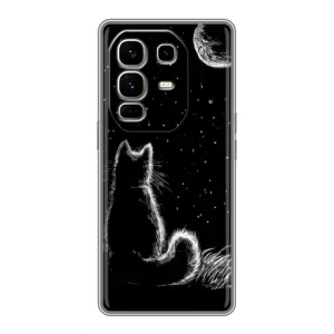 Чохол з принтом для Infinix Note 50 Pro Plus (AlphaPrint) Модні коти (Котик і місяць)
