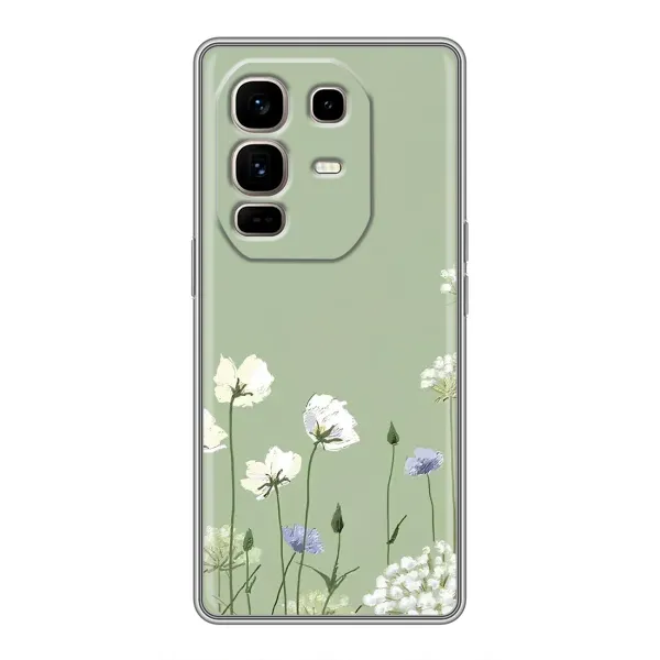 Чехол с принтом «Цветы на зеленом» для Infinix Note 50 Pro Plus Чехол с принтом «Цветы на зеленом» для Infinix Note 50 Pro Plus