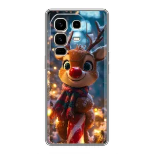 Яскравий чохол для Infinix Note 50 Pro Plus з Зимові Оленята (Олень з шарфом)