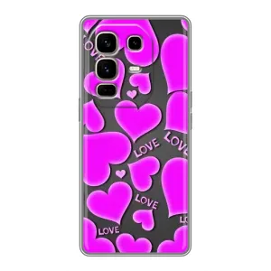 Чехлы для любимой на Ноте 50 Про Плюс (VPrint) (Pink hearts)