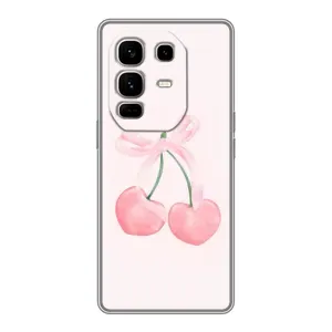 Чехол с розовым рисунком для Infinix Note 50 Pro Plus (Розовые вишни)