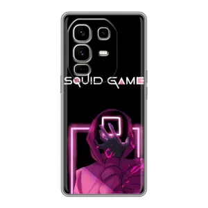 Чохол Гра в кальмара для Infinix Note 50 Pro Plus (Неоновий охоронець гри)