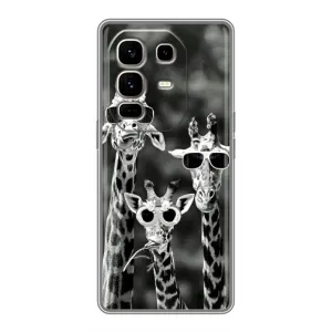 Силіконовий чохол з КАРТИНКАМИ літо для Infinix Note 50 Pro Plus (AlphaPrint) (Жирафи в окулярах)