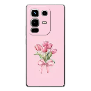Чехол с розовым рисунком для Infinix Note 50 Pro (Букет цветов)