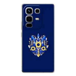 Чехлы для Infinix Note 50 Pro Укр. Символика (AlphaPrint) (Цветочный Герб)