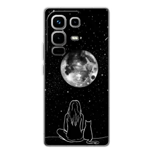 Чохол з малюнком кіт на Infinix Note 50 Pro (Дівчина з котом)
