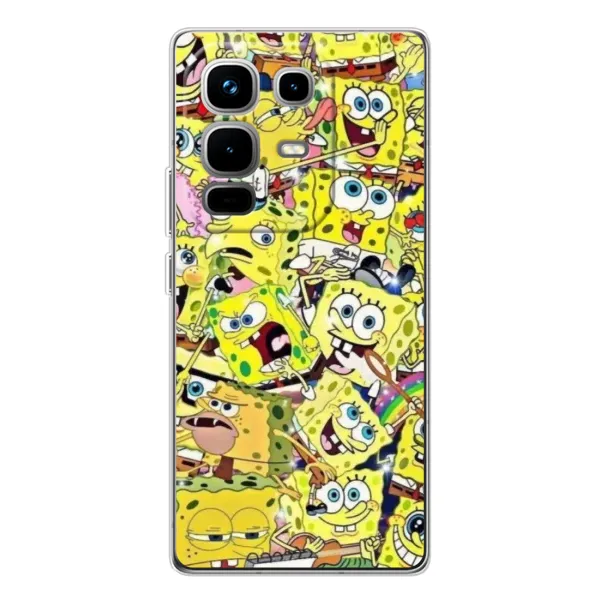 Чехол с принтом «Эмоции Спанч Боба» для Infinix Note 50 Pro Чехол с принтом «Эмоции Спанч Боба» для Infinix Note 50 Pro