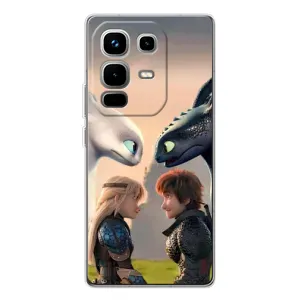 Чехол как приручить дракона на Infinix Note 50 Pro (Иккинг и Астрид)