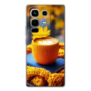 Чехол с принтом «Кофе на желтом пледе» для Infinix Note 50 Pro