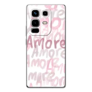 Чехол с розовым рисунком для Infinix Note 50 Pro (Аморе любовь)