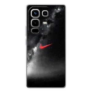 Чохол для Infinix Note 50 Pro - з принтом Найк (AlphaPrint) (Найк червоний)