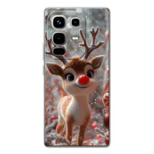 Яркий чехол для Infinix Note 50 Pro с Зимними Оленятами