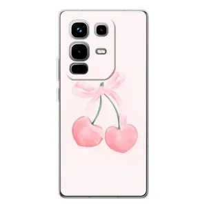 Чехол с розовым рисунком для Infinix Note 50 Pro (Розовые вишни)