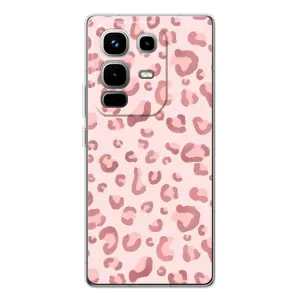 Чехол с розовым рисунком для Infinix Note 50 Pro (Розовый леопард)
