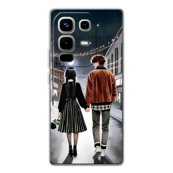 Чехол с принтом «Уэнздей и Тайлер» для Infinix Note 50 Pro Чехол с принтом «Уэнздей и Тайлер» для Infinix Note 50 Pro
