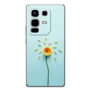 Чехлы с Цветами для Infinix Note 50 Pro (VPrint) (Желтый цветок)