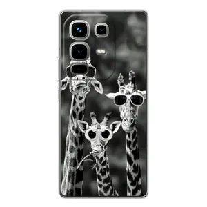 Силіконовий чохол з КАРТИНКАМИ літо для Infinix Note 50 Pro (AlphaPrint) (Жирафи в окулярах)