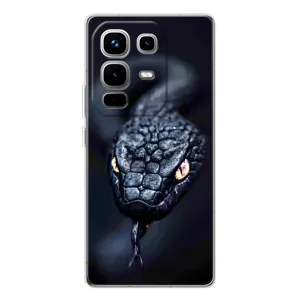 Чехол с принтом «Черная змея» для Infinix Note 50 Pro