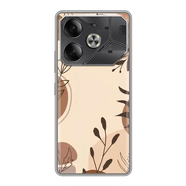 Чехол с принтом «Коричневые цветы» для Infinix Note 60 Ultra
