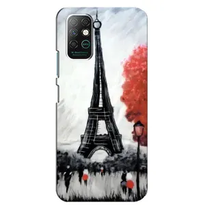 Чехол Эйфелева Башня для Infinix Note 8 - (AlphaPrint) (Башня в Париже)