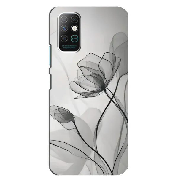Чехол с принтом «Черные цветы» для Infinix Note 8 Чехол с принтом «Черные цветы» для Infinix Note 8