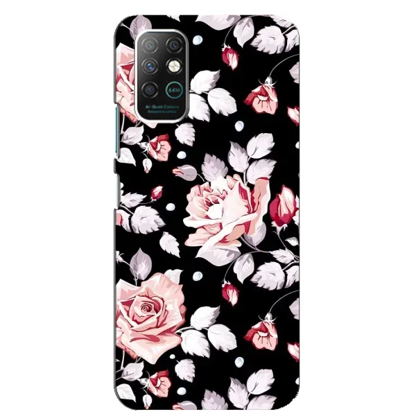 Чохол з принтом «Квіти на чорному» для Infinix Note 8