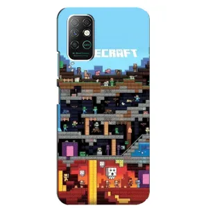 Чехол Майнкрафт на Infinix Note 8 (AlphaPrint) Minecraft (фон Minecraft)
