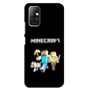 Чехол Майнкрафт на Infinix Note 8 (AlphaPrint) Minecraft (герои Minecraft)