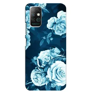 Чехлы (ART) Цветы на Infinix Note 8 (VPrint) (Голубые Бутоны)