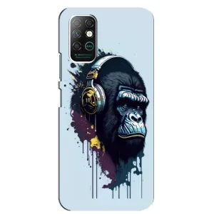 Чехол с Обезьянами Infinix Note 8 - (AlphaPrint) (Горилла в наушниках)