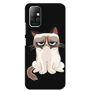 Чехол с принтом для Infinix Note 8 (AlphaPrint) Модные коты (Грустный кот)