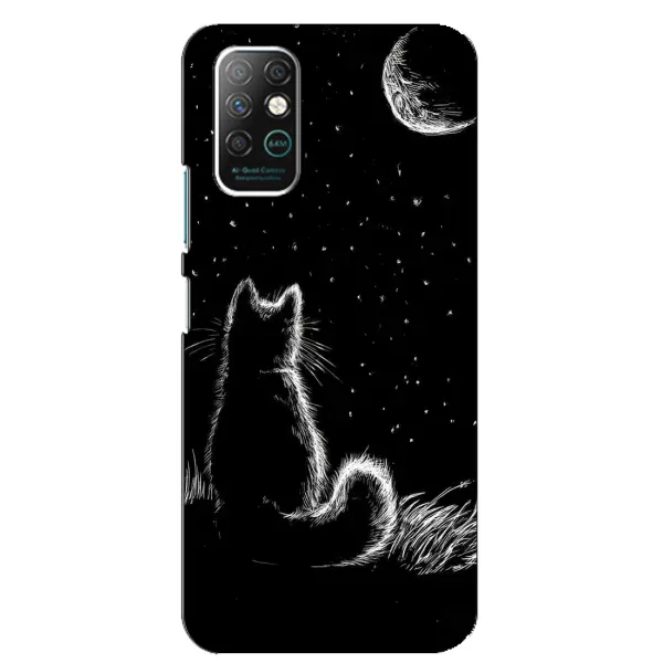 Чохол з принтом «Котик і місяць» для Infinix Note 8 Чохол з принтом «Котик і місяць» для Infinix Note 8
