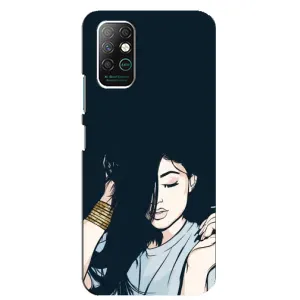 Чехол с печатью для Infinix Note 8 - (Мода) (AlphaPrint) (Красивая девочка)