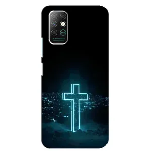 Чехол для Infinix Note 8 (AlphaPrint) - (Христианские) (Крест и город)