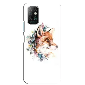 Чехлы с картинкой Лисички для Infinix Note 8 (VPrint) (Лисичка в цветочках)