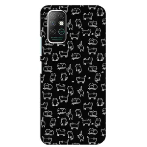 Чехол с принтом для Infinix Note 8 (AlphaPrint) Модные коты (Меленькие котики)