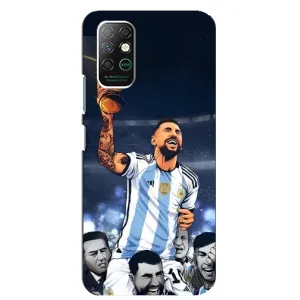 Чехлы для Infinix Note 8 (Leo чемпион) (AlphaPrint) (Месси с кубком)