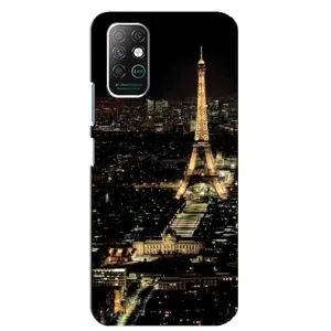 Чехол Эйфелева Башня для Infinix Note 8 - (AlphaPrint) (Ночной Париж)