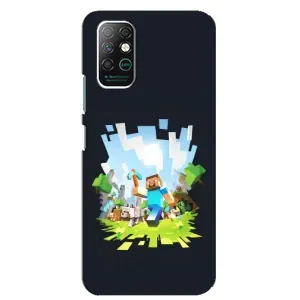 Чехол Майнкрафт на Infinix Note 8 (AlphaPrint) Minecraft (персонажи Minecraft)
