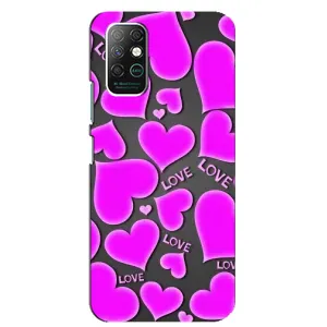 Чехлы для любимой на Инфиникс Ноут 8 (VPrint) (Pink hearts)