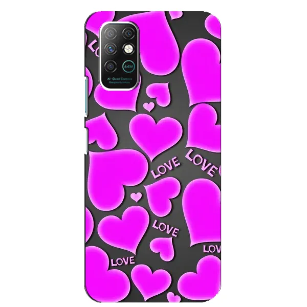 Чехол с принтом «Pink hearts» для Infinix Note 8