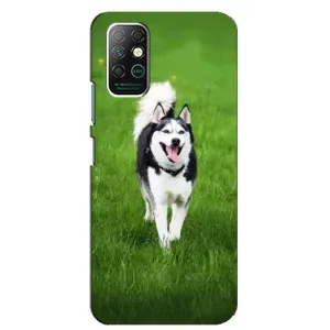 Чехол с Хаски для Infinix Note 8 - (AlphaPrint) (Радостный Хаски)