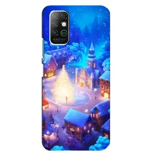 Рождественские Чехлы для Infinix Note 8 (VPrint) (Рождественский город)