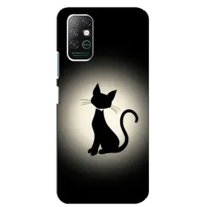 Чехол с принтом для Infinix Note 8 (AlphaPrint) Модные коты (Силуэт котика)