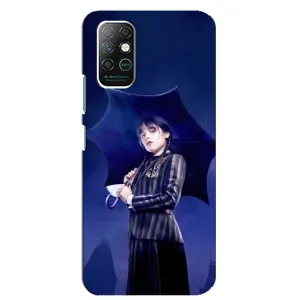Чохли Венсдей на Infinix Note 8 Уенсдей (AlphaPrint) (Венздей з парасолькою)