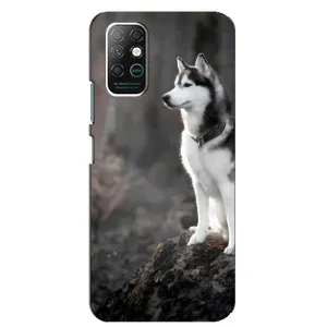 Чехол с Хаски для Infinix Note 8 - (AlphaPrint) (Верный пес)